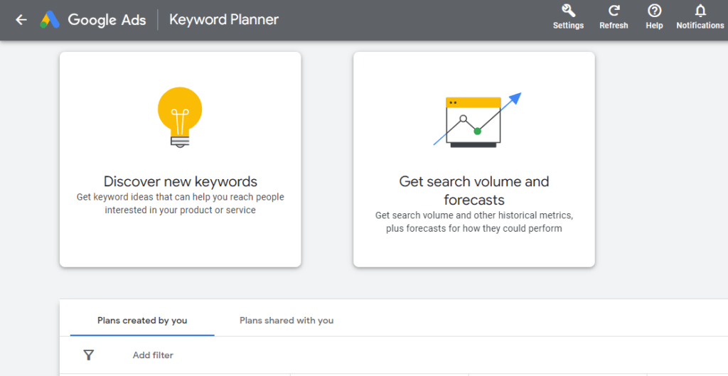 keyword planner for google ads