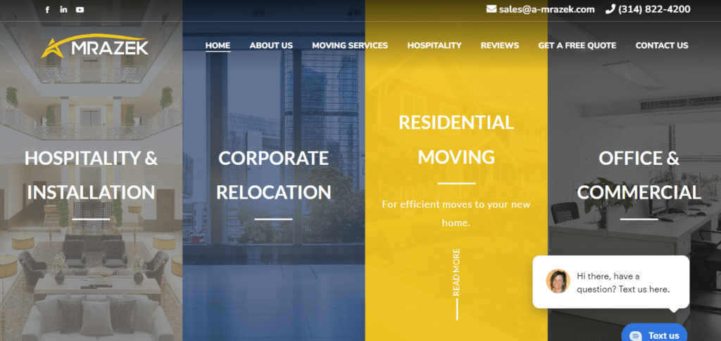 A-Mrazek Moving company website example